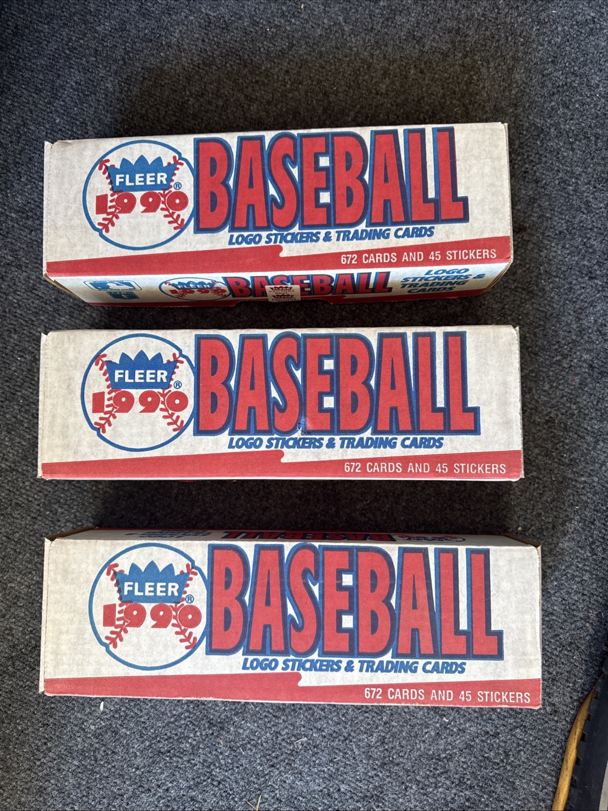 Fleet 1990 Baseball Logo Stickers &Trading Cards 672 Complete Set 3 Sealed Boxs Fleet 1990 Baseball Logo Stickers &Trading Cards 672 Complete Set 3 Sealed Boxs