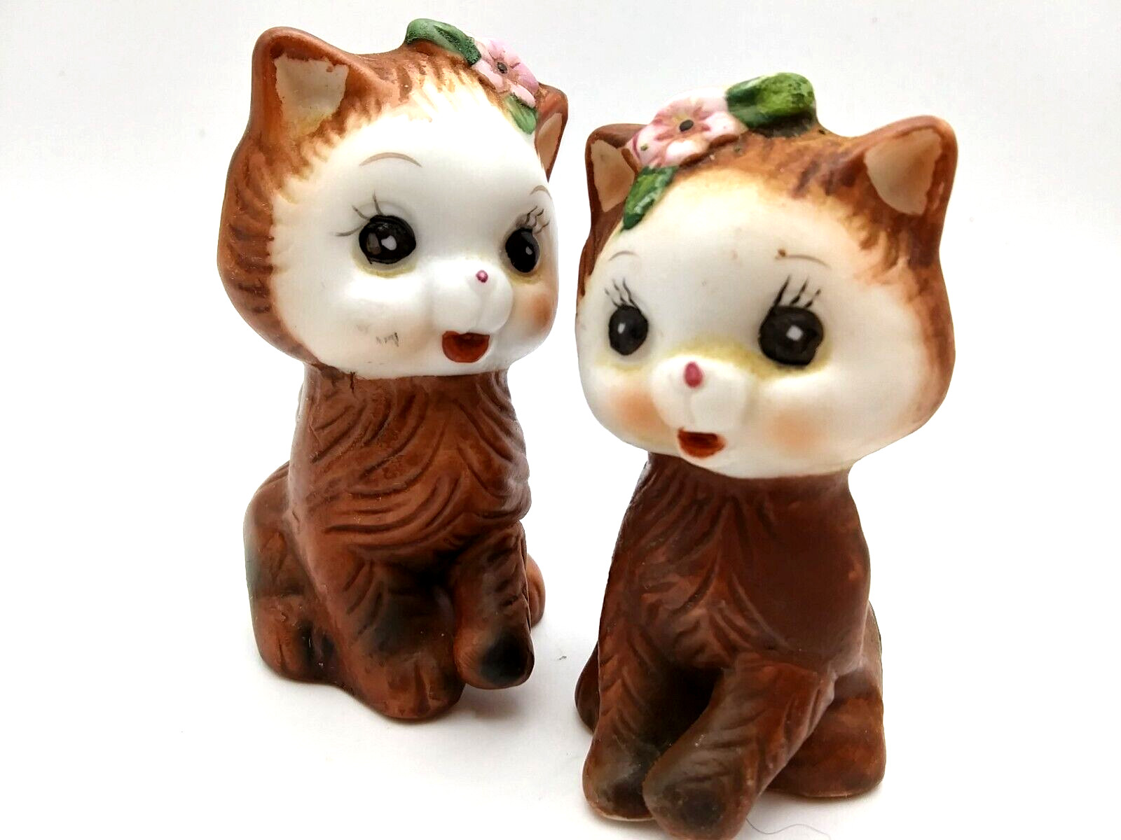 VTG Hand Painted Anthropomorphic Kitty Cats Ceramic Salt Pepper Shakers Korea VTG Hand Painted Anthropomorphic Kitty Cats Ceramic Salt Pepper Shakers Korea