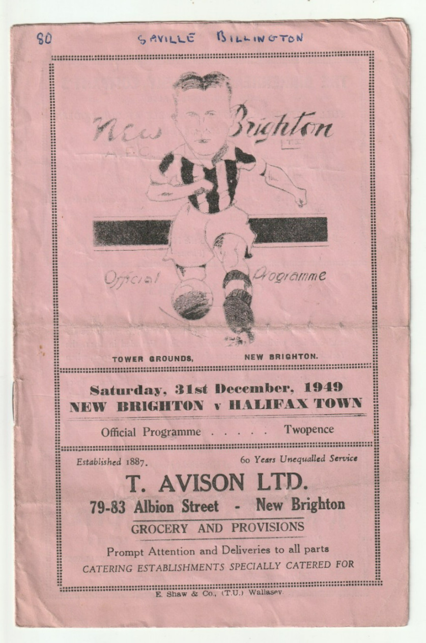 1949/50 NEW BRIGHTON v HALIFAX TOWN 