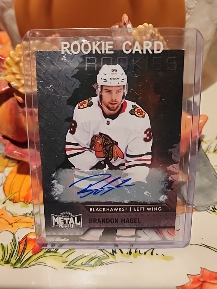 2020-21 Skybox Metal Universe Hockey #116 Brandon Hagel Rookie Auto 215/399 2020-21 Skybox Metal Universe Hockey #116 Brandon Hagel Rookie Auto 215/399