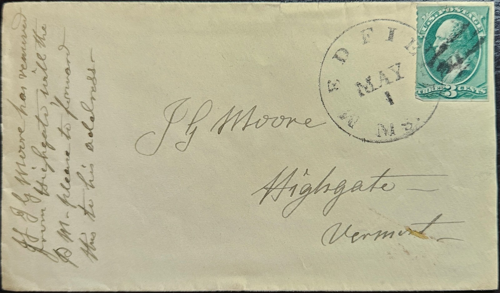 Medfield MA 3c Banknote c1880s Norfolk County Medfield MA 3c Banknote c1880s Norfolk County