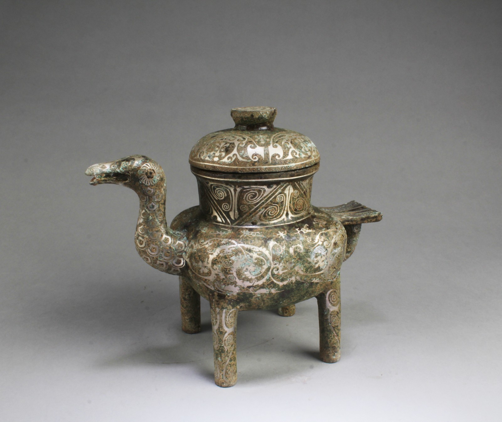 A Bronze Mythical Beast Shaped Container