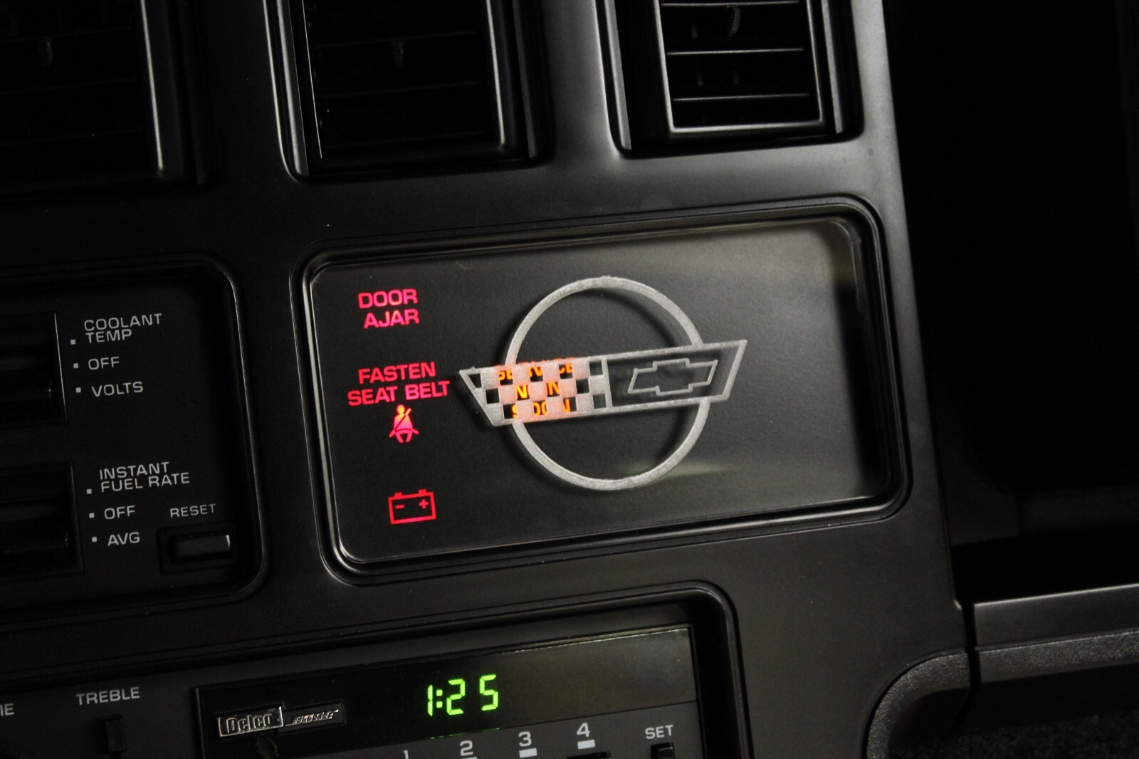 C4 Corvette Information Center Cover Plate 1984-1989 Bezel Cover C4 Emblem