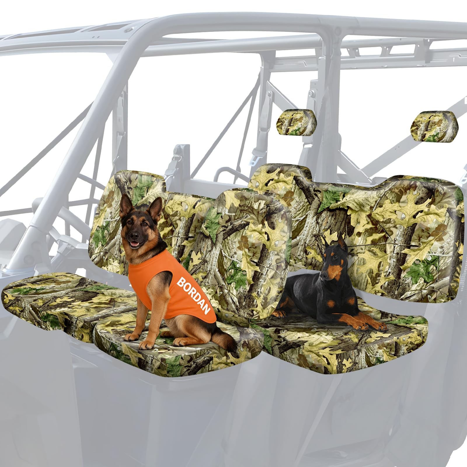 BORDAN UTV Seat Cover for 2017-2025 Polaris Ranger Crew 1000/XP1000 Camo 9PCS