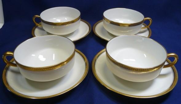 1921-1931 HAVILAND LIMOGES FRANCE 4 CUP&SAUCERS 