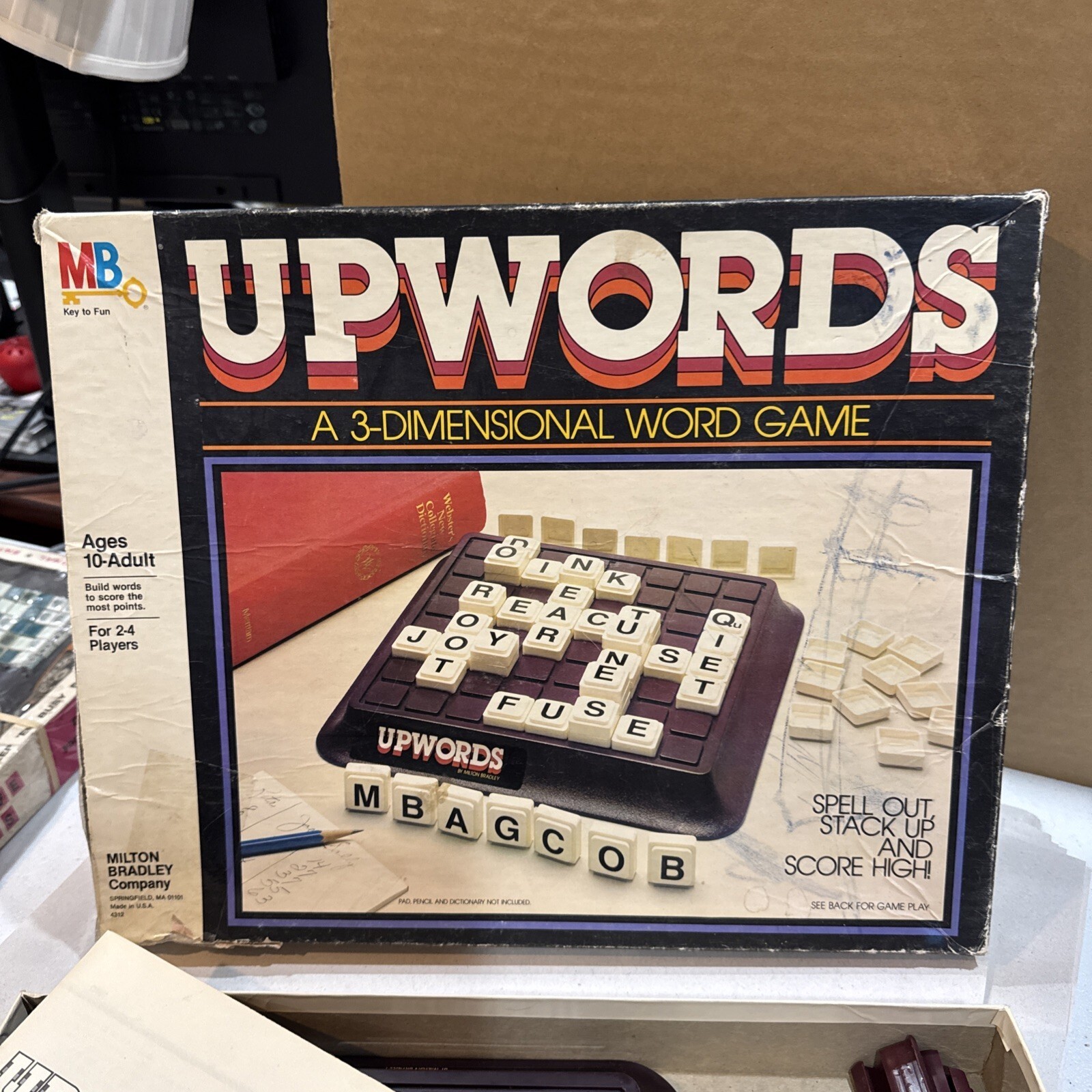 Vintage 1983 Upwords Milton Bradley 3-Dimensional Word Game complete