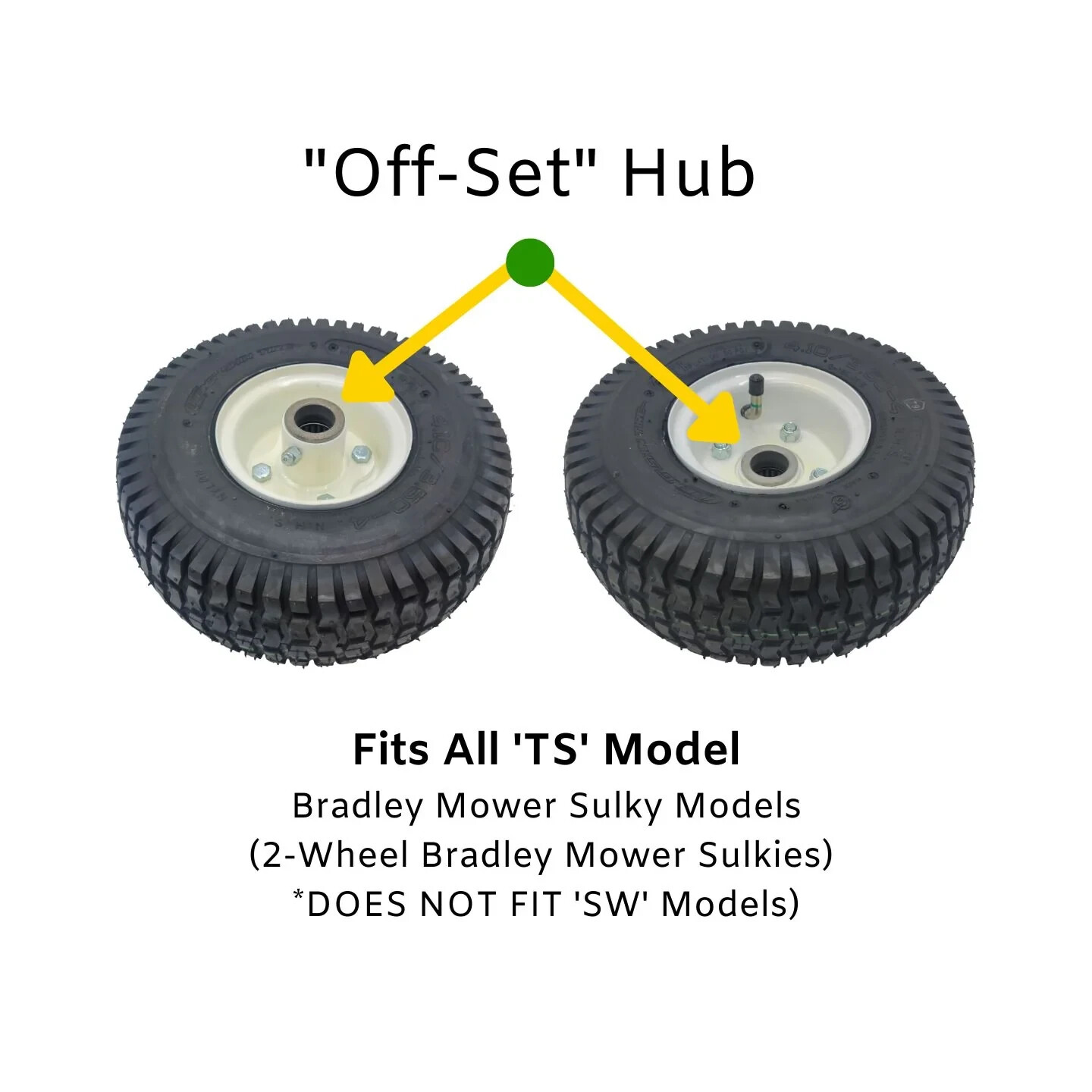 2-PK Havener Enterprises Wheel/Tire For 2-Wheel Bradley Mower \