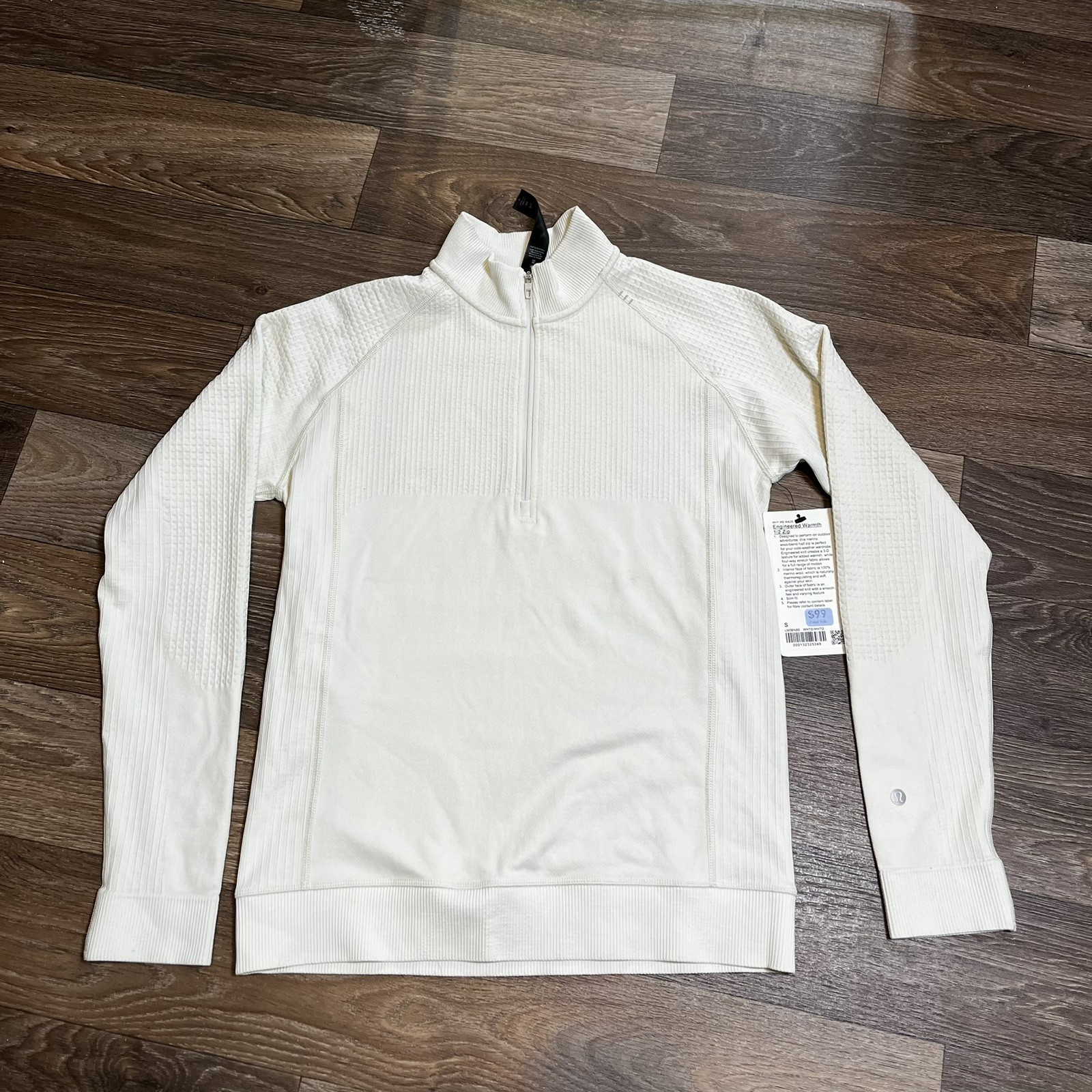 Lululemon Men’s Size S Engineered Warmth Jacket Ivory Merino Wool Nylon Blend