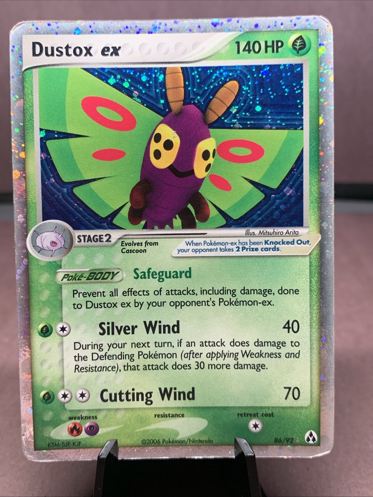 Pokemon TCG Dustox ex 86/92 EX Legend Maker Holo Rare VTG HP/DMG - Creased