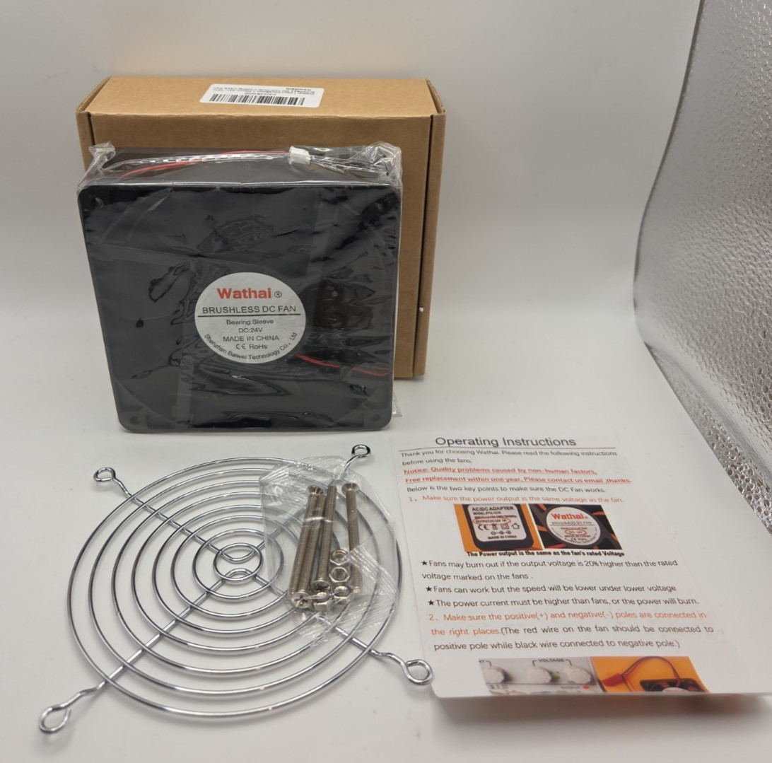 Wathai 120x120x38mm 120mm 24v 2 pin Case Fan PC Cooling DC Brushless Fan NIB Wathai 120x120x38mm 120mm 24v 2 pin Case Fan PC Cooling DC Brushless Fan NIB
