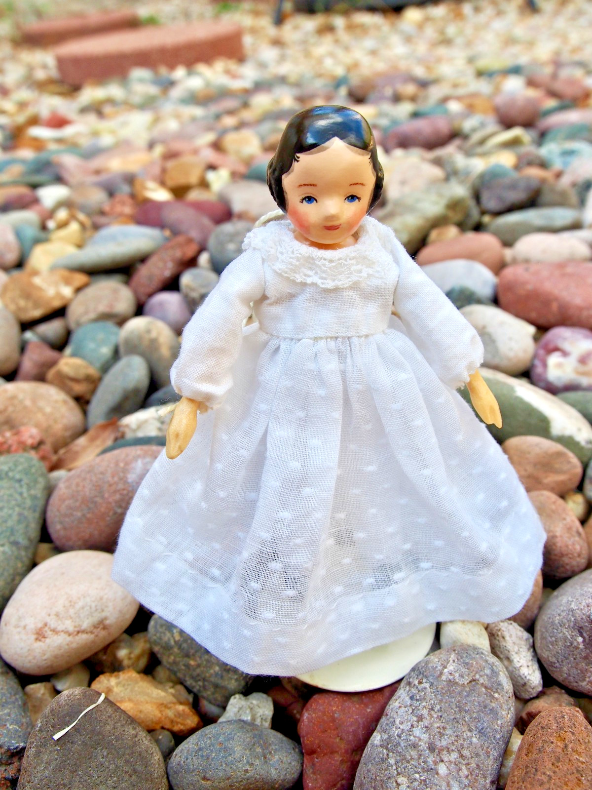 4.5 inch Hitty doll little sister handmade OOAK artist mixed media folk art 4.5 inch Hitty doll little sister handmade OOAK artist mixed media folk art