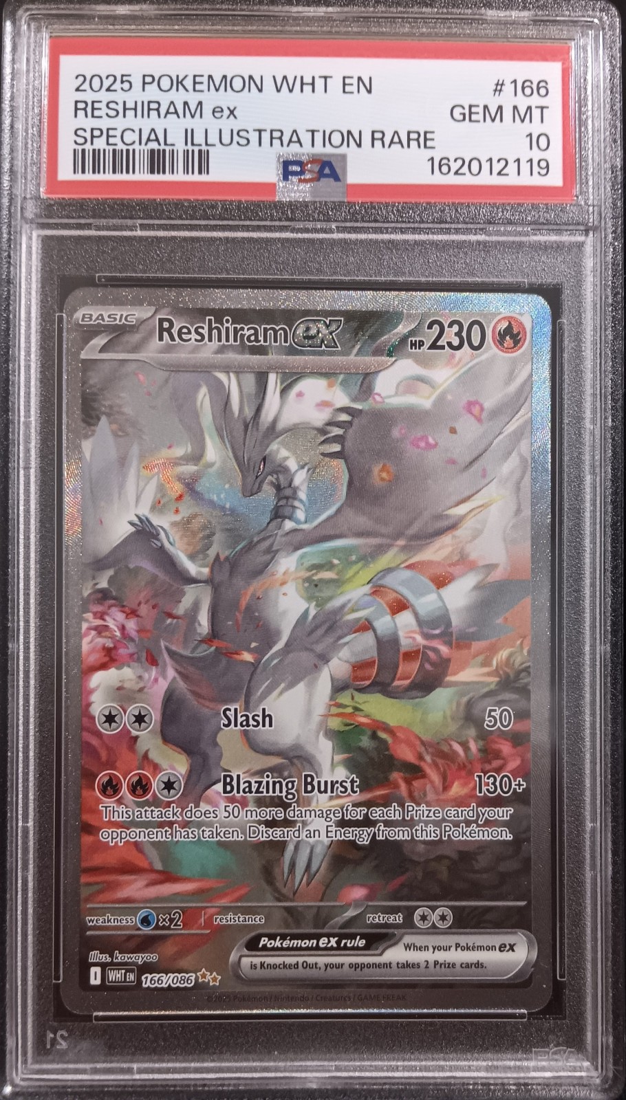 PSA 10 Reshiram ex 166/086 Special Illustration Rare Pokémon 2025 White Flare PSA 10 Reshiram ex 166/086 Special Illustration Rare Pokémon 2025 White Flare