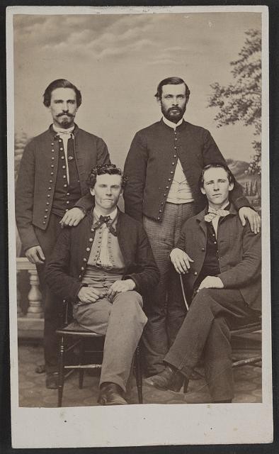 Washington DC Four Unidentified Men Group Portrait Carte de Visite c1860s