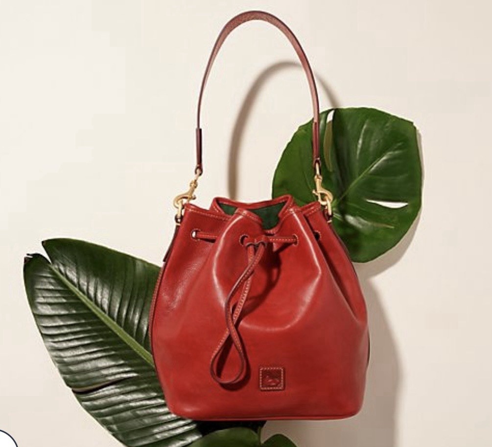 Dooney and Bourke Florentine Red Leather Shoulder Bucket Drawstring Handbag NWT Dooney and Bourke Florentine Red Leather Shoulder Bucket Drawstring Handbag NWT