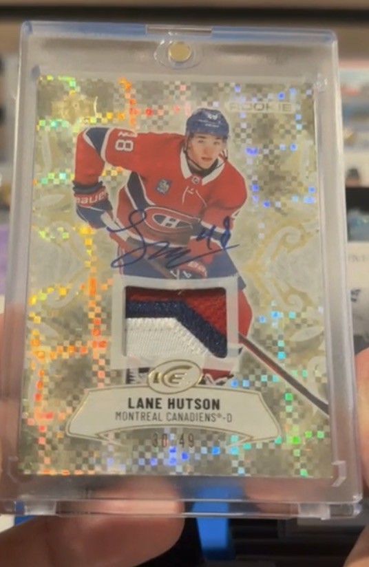 2024 UPPER DECK ICE #125 LANE HUTSON GOLD ROOKIE PATCH AUTO RC /49 2024 UPPER DECK ICE #125 LANE HUTSON GOLD ROOKIE PATCH AUTO RC /49