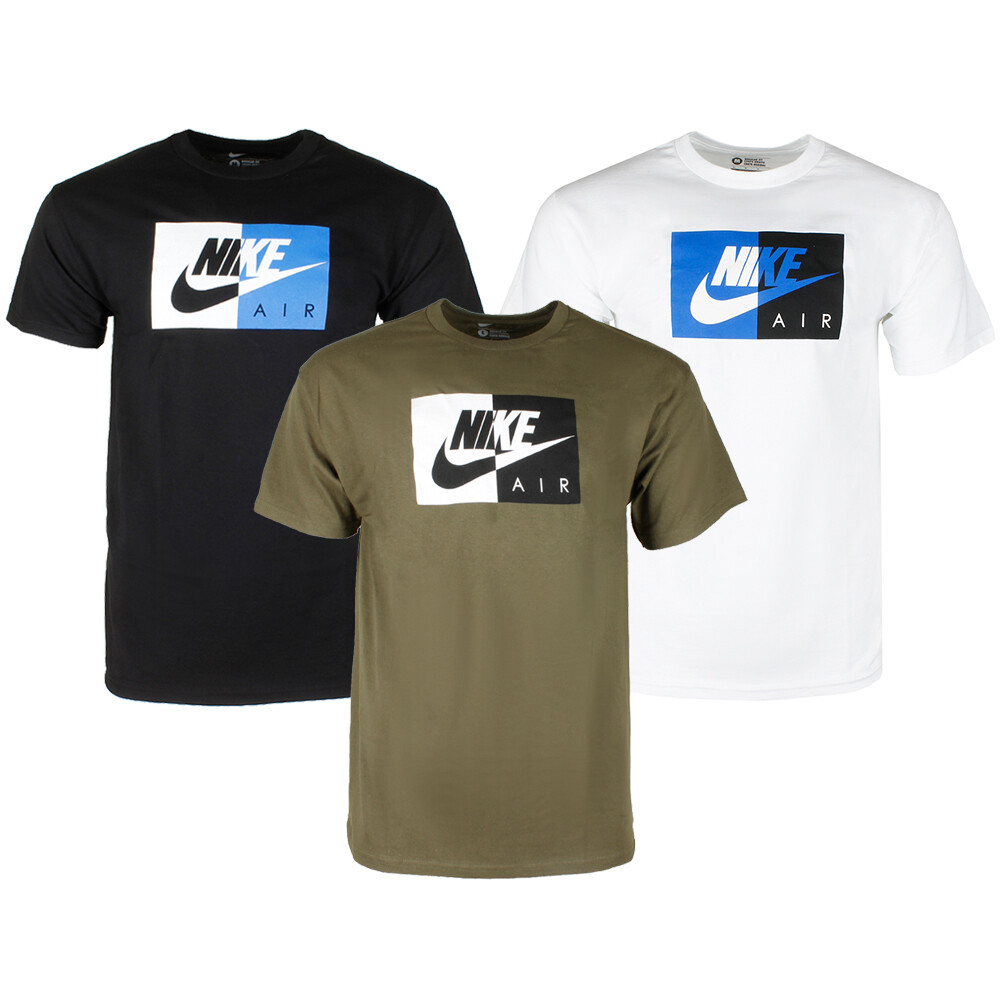 Nike Air Men\'s Athletic Short Sleeve Color Blocked Logo Gym Graphic T-Shirt