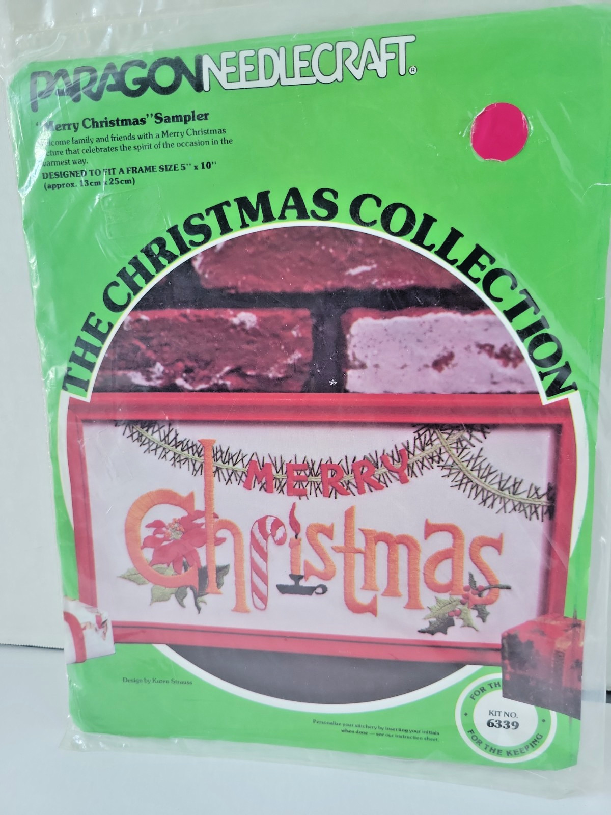 Vintage Paragon Merry Christmas Embroidery Sampler Kit #6339 New