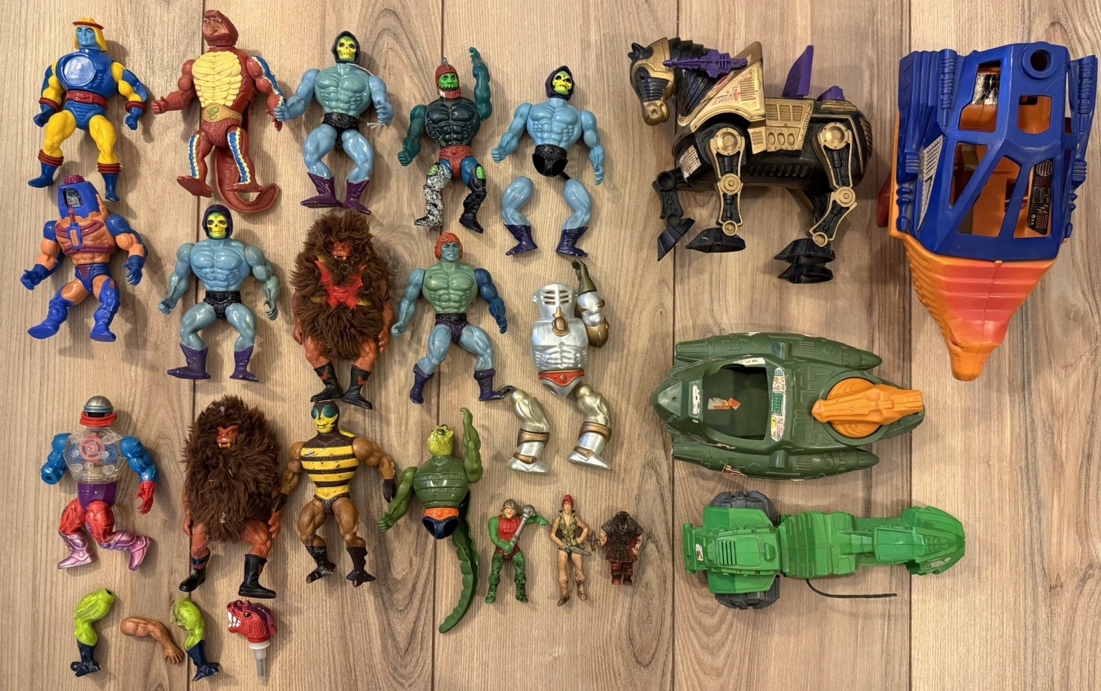 Vintage 70s 80s He-Man Masters of the Universe Action Figure Vehicle Bundle Lot