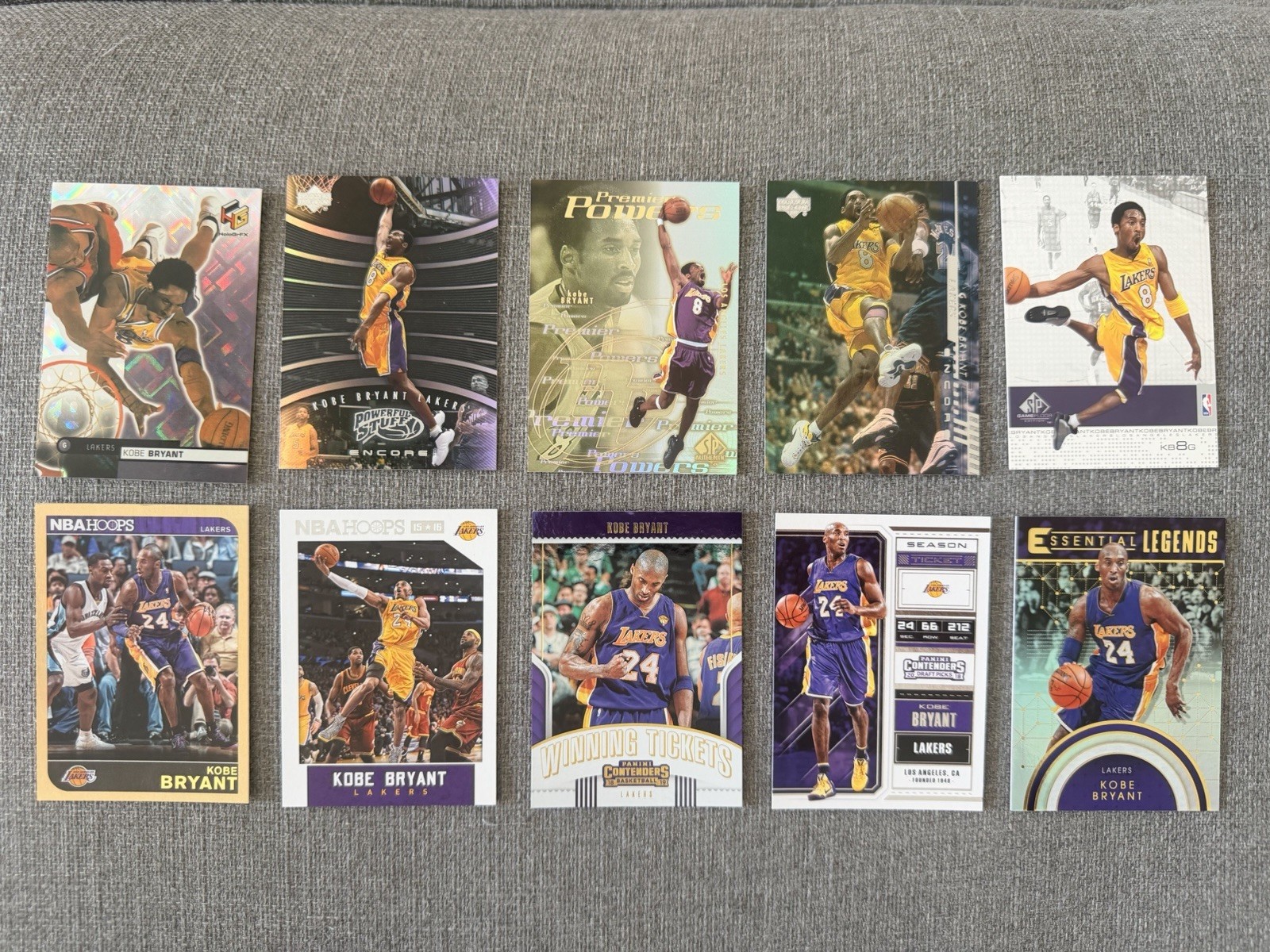 Kobe Bryant 10 Card Lot 1998-99  Hologfrx Gold Upper Deck Encore SP Game Floor