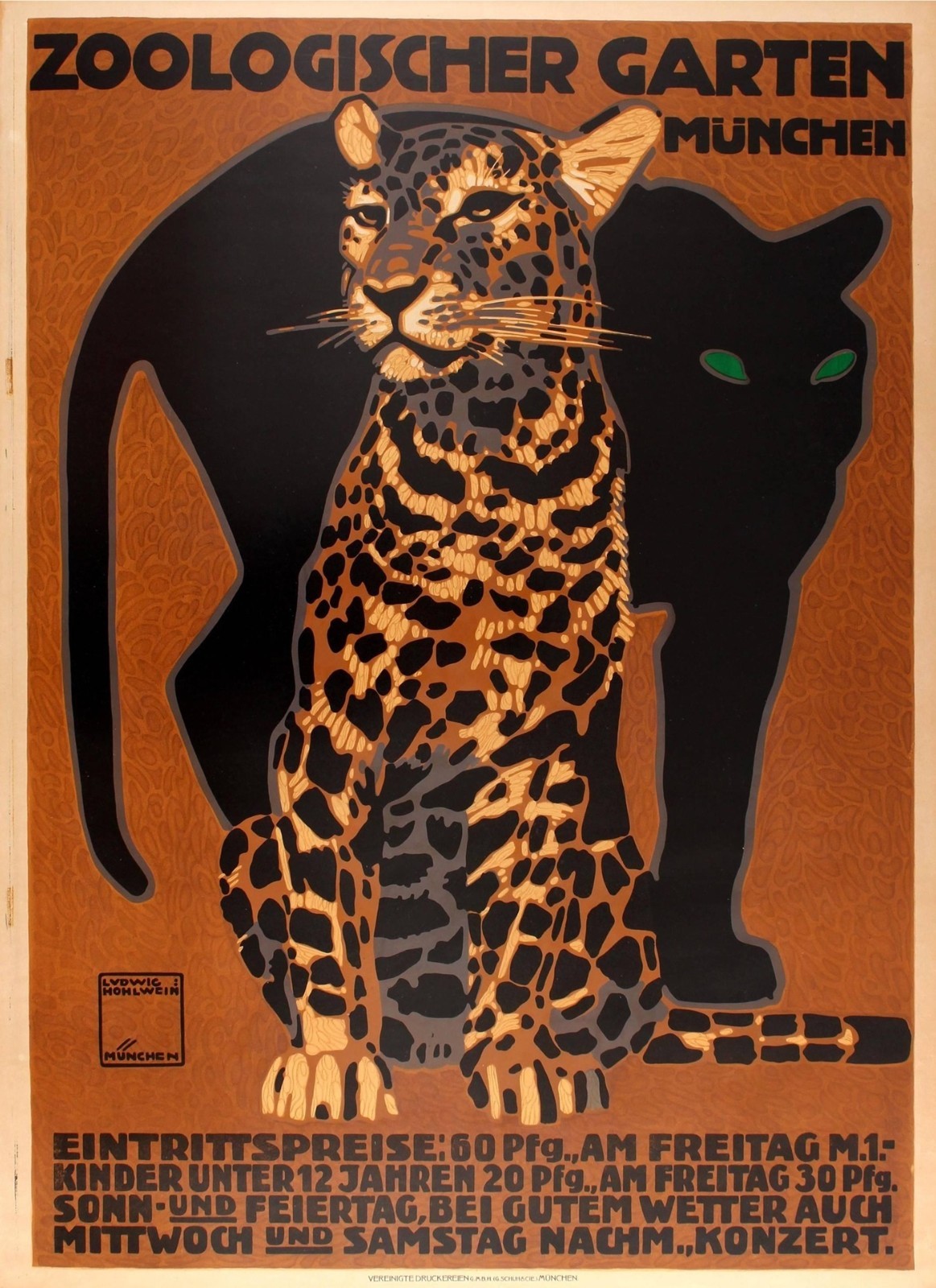 Visit Berlin Zoological Garden Germany Vintage Travel Poster Print
