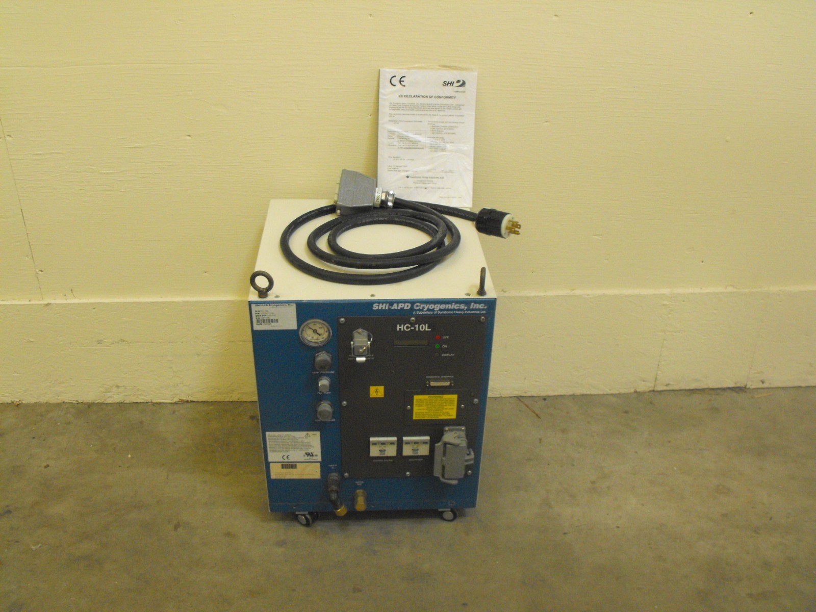 SHI-APD (Sumitomo) Cryogenics HC-10L Helium Compressor, 208 3ph, XX hours