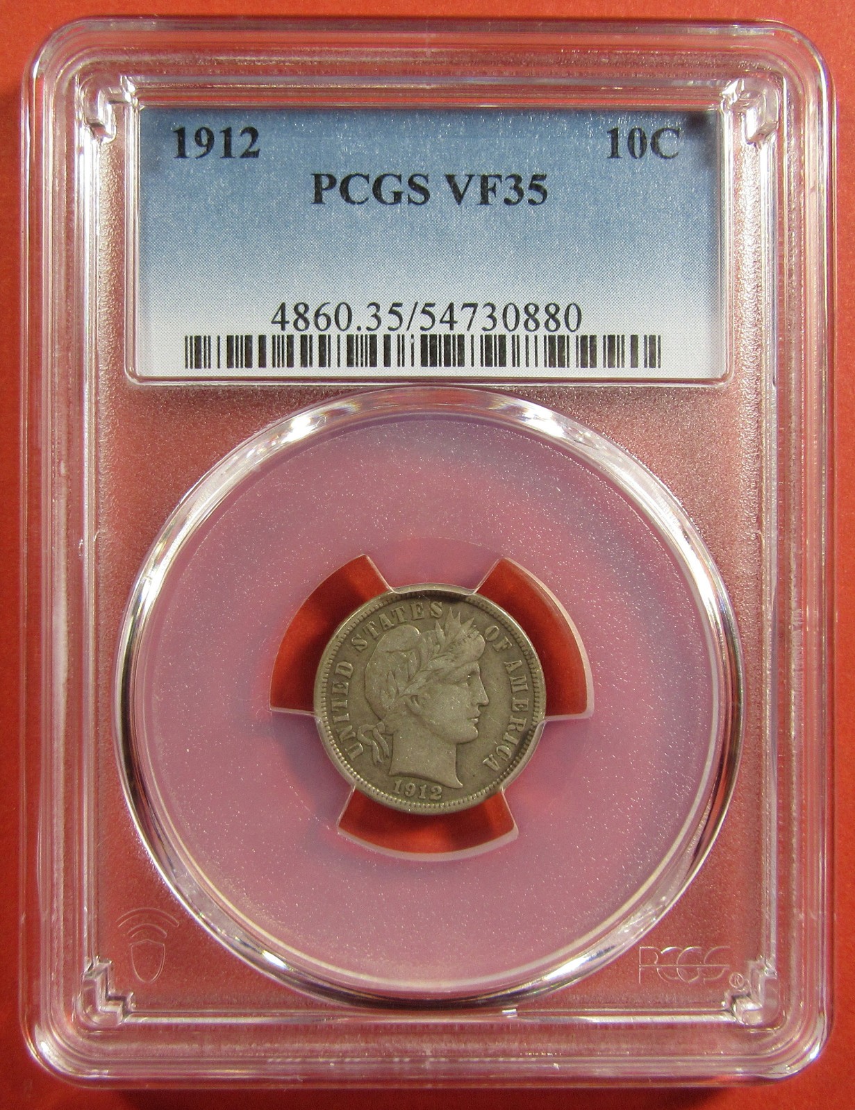 1912 10c PCGS VF35. Fresh and original Barber Dime. (826120) 1912 10c PCGS VF35. Fresh and original Barber Dime. (826120)