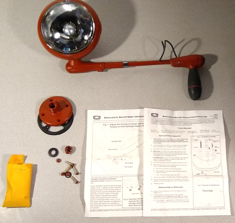 Vintage Unity 15009‑9 6″ Spotlight 26V Roof Mount – Primed – NSN 6220‑00‑063‑651