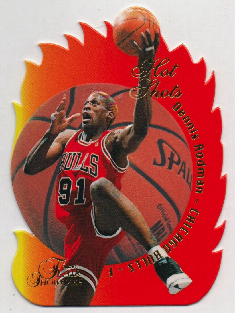 Fleer Flair Showcase 1996-97 Hot Shots Insert Dennis Rodman #7 Bulls Fleer Flair Showcase 1996-97 Hot Shots Insert Dennis Rodman #7 Bulls