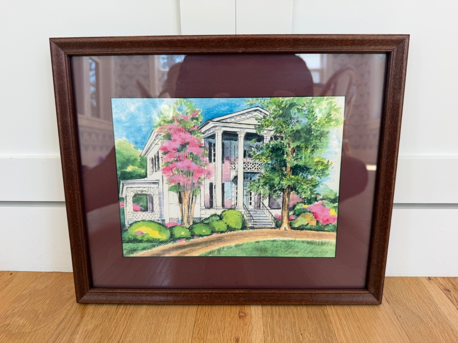 Oscar Velazquez Custom Framed Watercolor Plantation House Print Signed