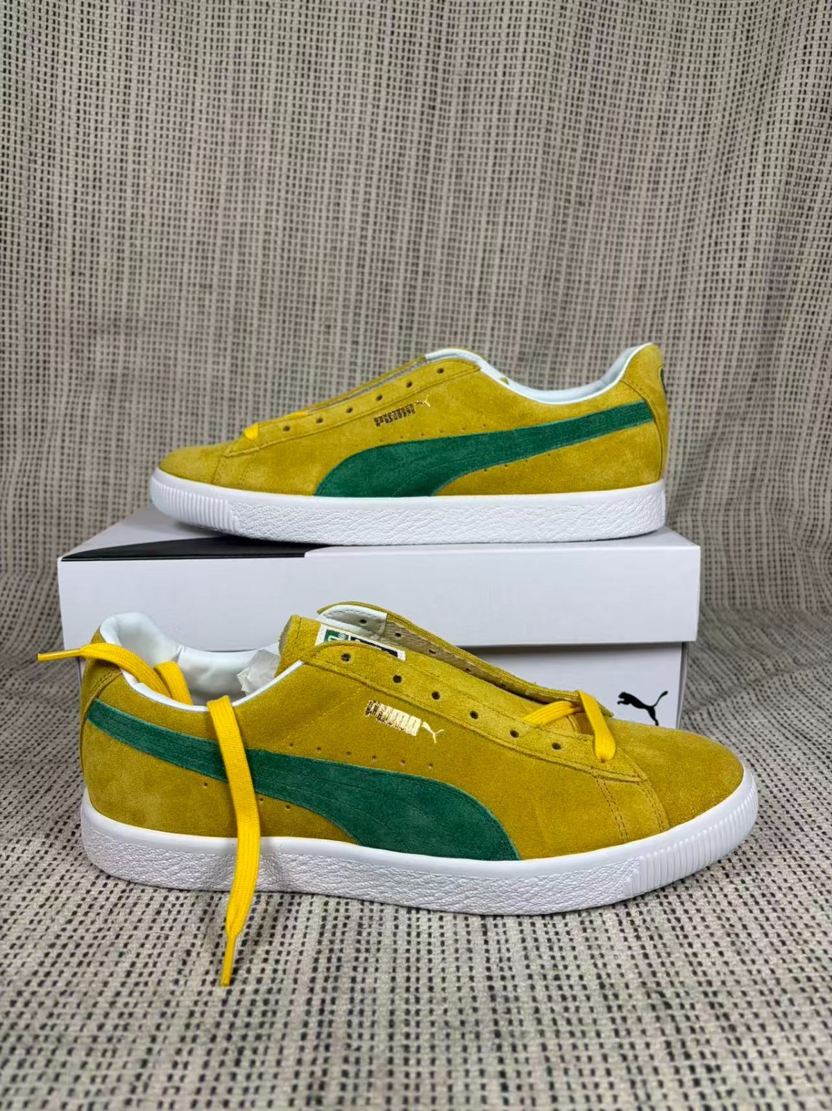 PUMA-Suede Vintage Retro 'Spectra Yellow Amazon Green Shoes 380537-03 PUMA-Suede Vintage Retro 'Spectra Yellow Amazon Green Shoes 380537-03