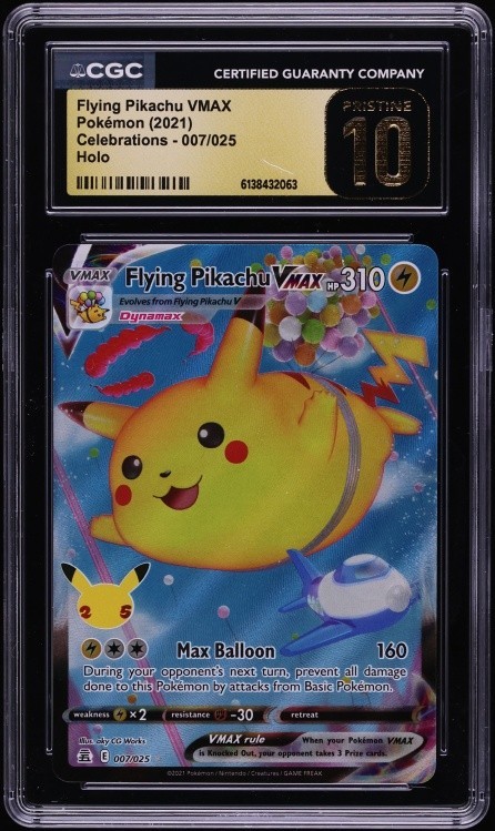✨✨ CGC Pristine 10 Flying Pikachu VMAX 007/025 Pokemon Celebrations 2021 ✨✨ CGC Pristine 10 Flying Pikachu VMAX 007/025 Pokemon Celebrations 2021