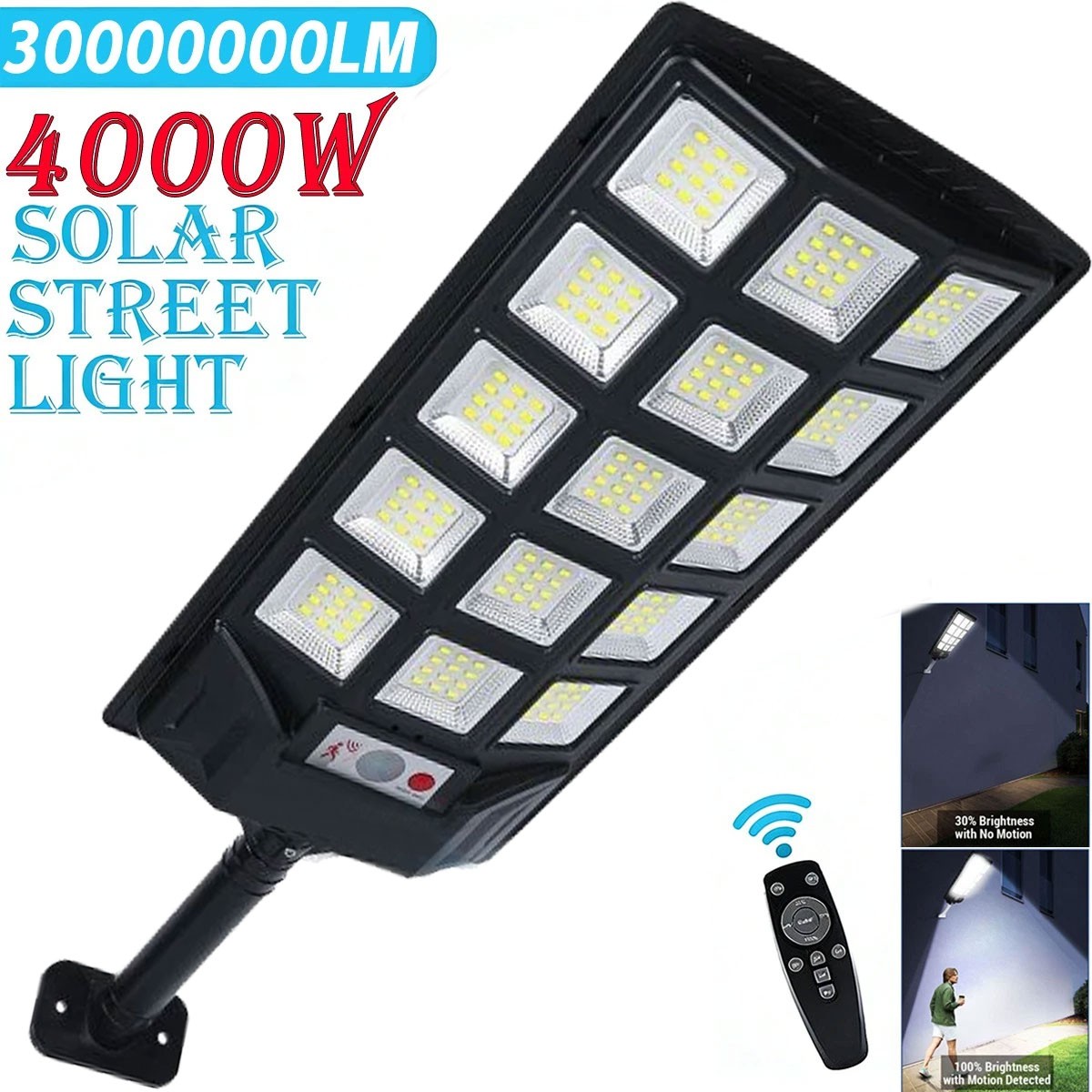 30000000LM Commercial LED Solar Street Light Outdoor Dusk to Dawn Road Area Lamp 30000000LM Commercial LED Solar Street Light Outdoor Dusk to Dawn Road Area Lamp