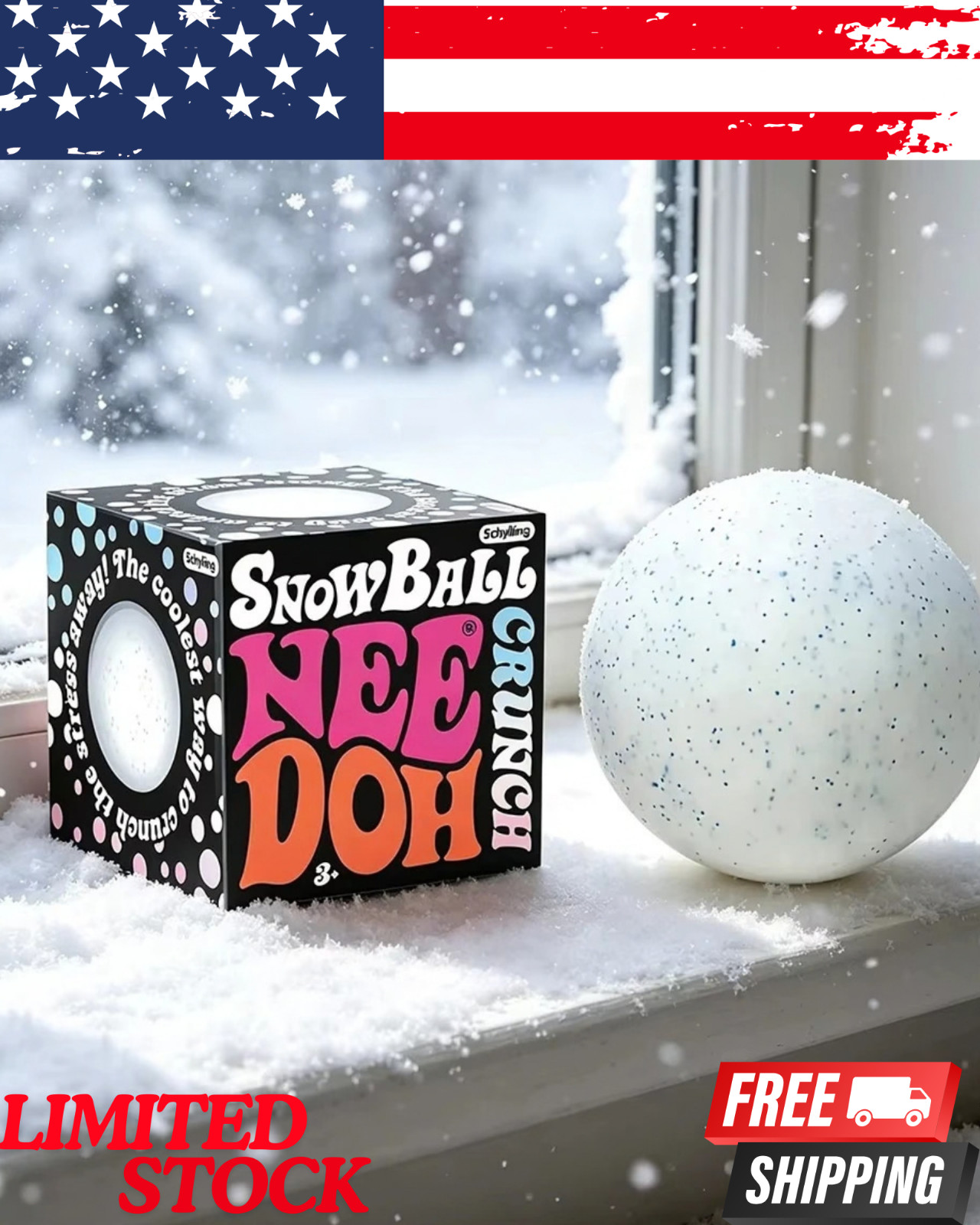 NeeDoh Snow Ball Stress Relief Squishy Crunch Sensory Fidget Toy Gift NeeDoh Snow Ball Stress Relief Squishy Crunch Sensory Fidget Toy Gift