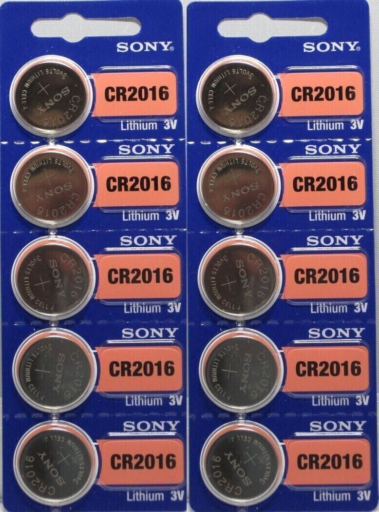 10 Pack Genuine SONY CR2016 Lithium Battery 3V Coin Cell ECR2016 BR2016 DL2016 10 Pack Genuine SONY CR2016 Lithium Battery 3V Coin Cell ECR2016 BR2016 DL2016
