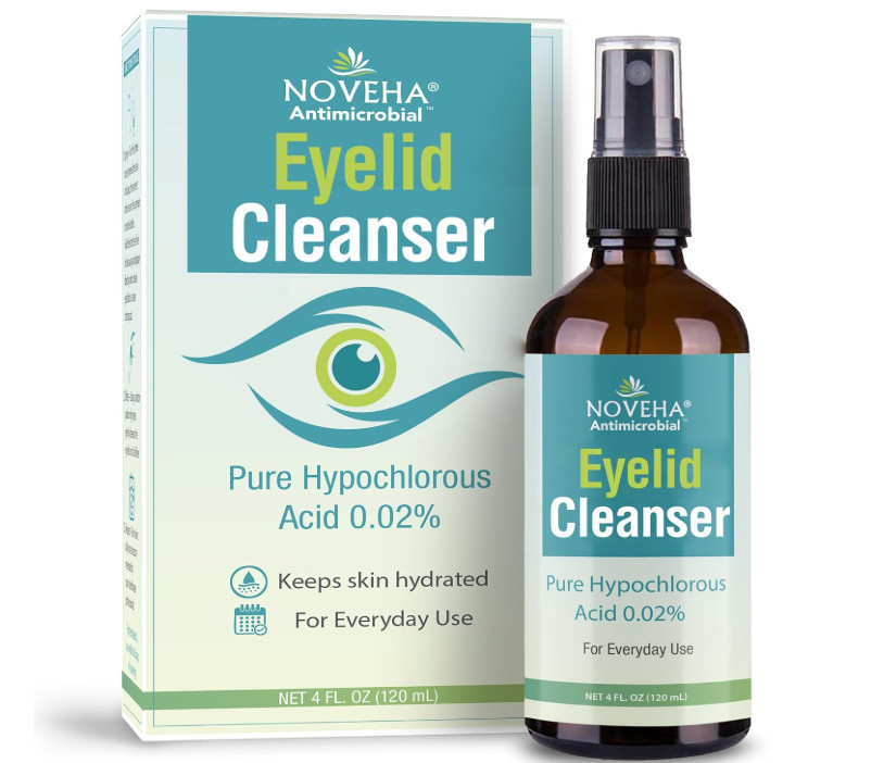 NOVEHA Antimicrobial Eyelid & Lash Cleanser 4 oz Hypochlorous Acid 0.02% Spray NOVEHA Antimicrobial Eyelid & Lash Cleanser 4 oz Hypochlorous Acid 0.02% Spray