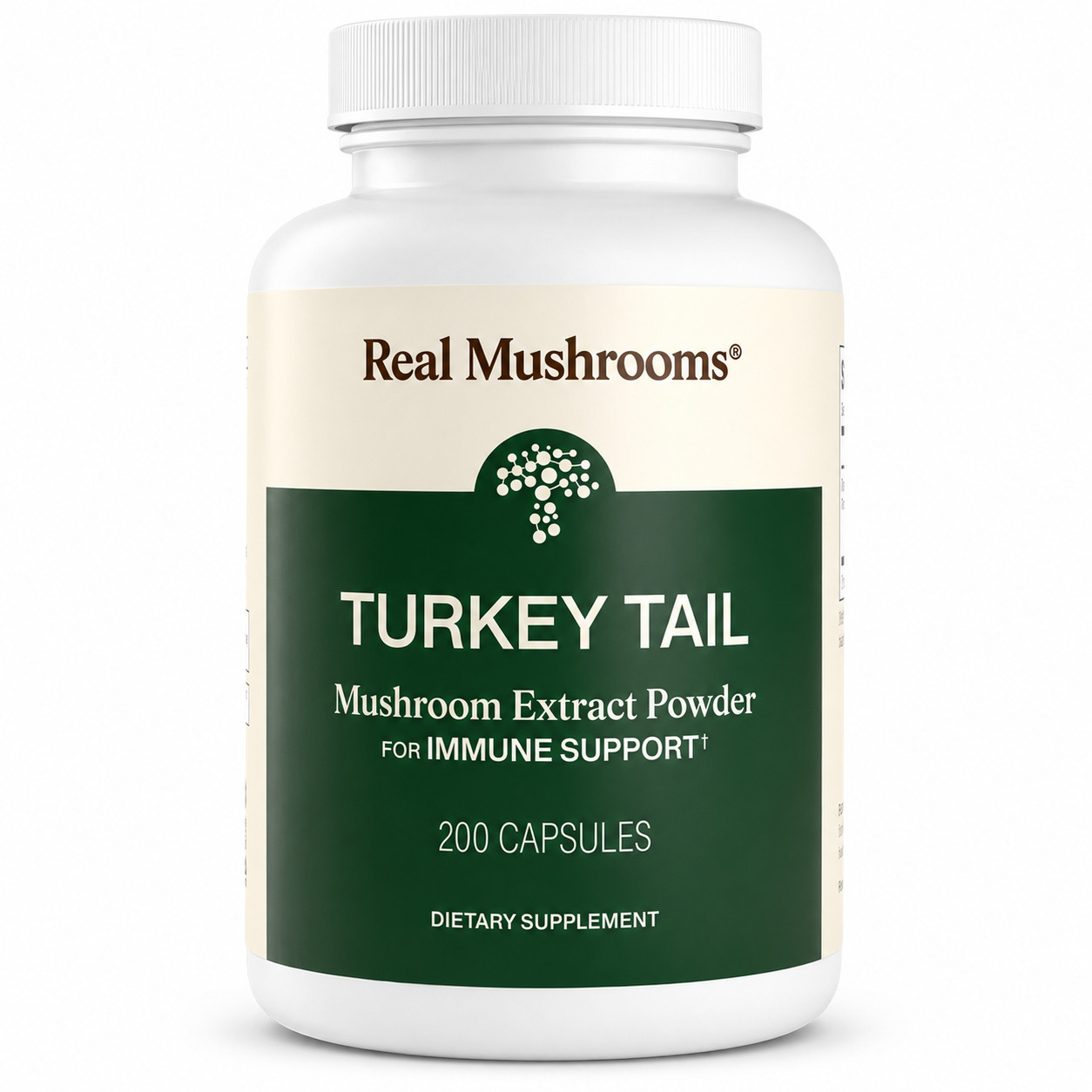 Real Mushrooms Organic Turkey Tail Mushroom Extract 500mg 200 Capsules