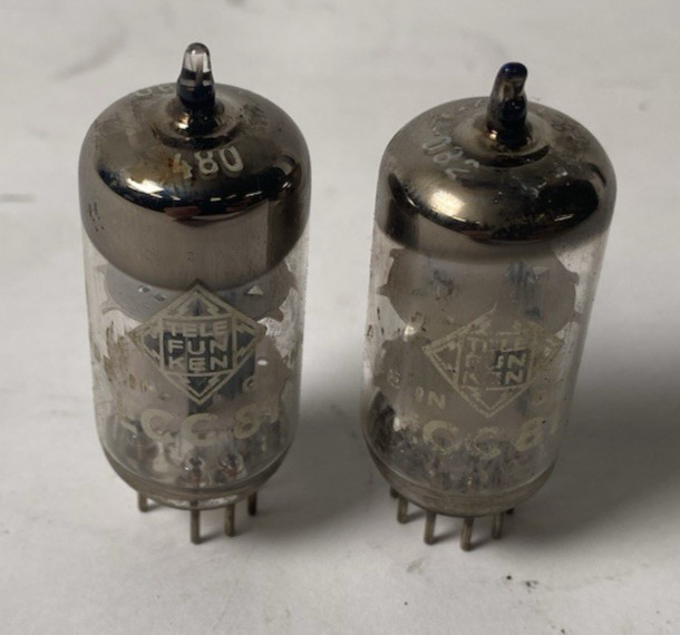 Vintage Pair of Telefunken ECC81 12AT7 CV4024 Vacuum Tubes - SHOWN WORKING