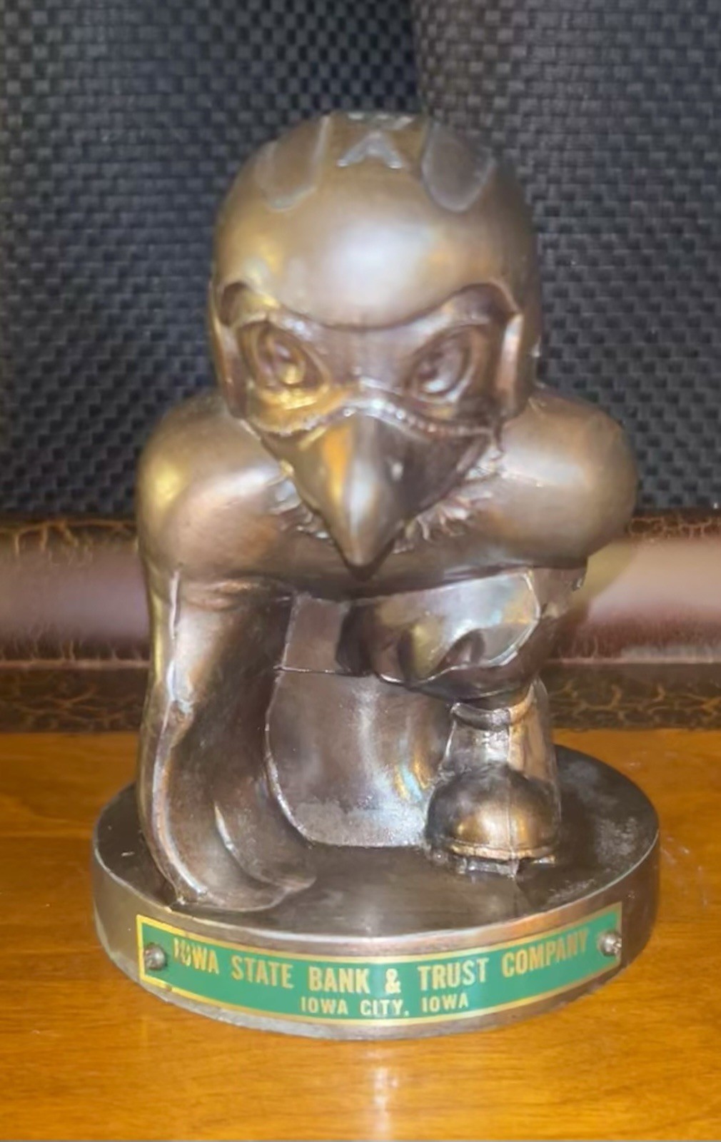 1955 Herky Hawk Nile Kinnick #24 Coin Bank Iowa State Bank Iowa Hawkeyes Vintage