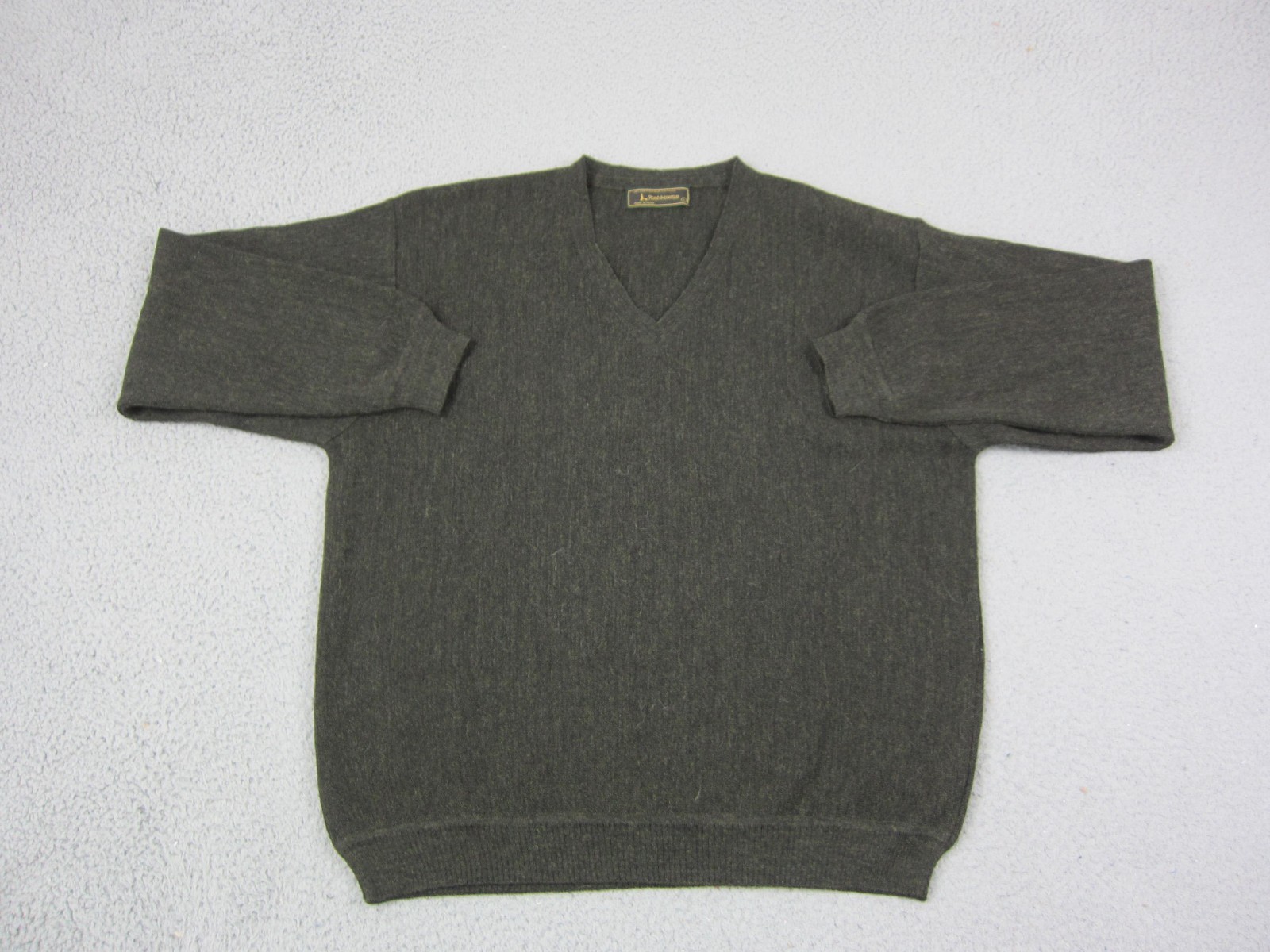 Vintage Peru Unlimited Sweater Mens Large Green Knit Wool Alpaca V-Neck 90s