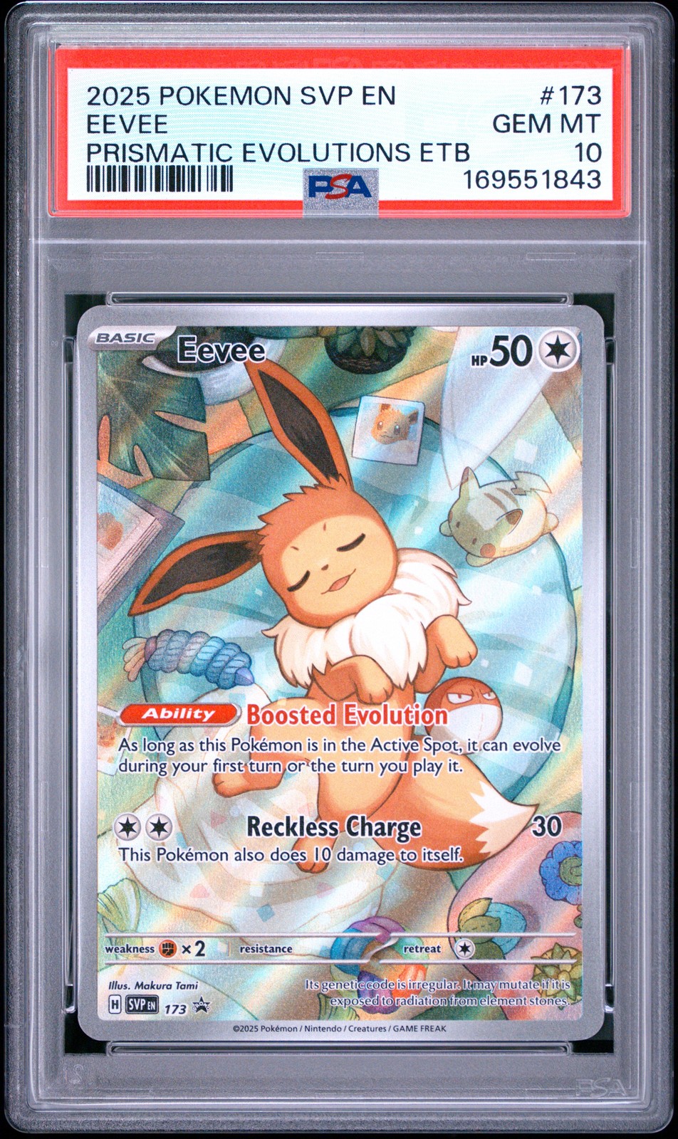 2025 POKEMON SVP EN-SV BLACK STAR PROMO #173 EEVEE PSA 10