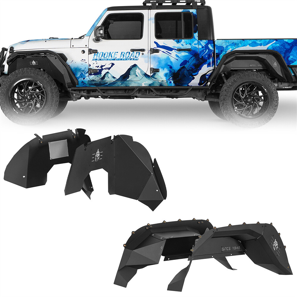 Fit 20-26 Jeep Gladiator JT 4* Front & Rear Inner Fender Liner Wheel Well Guard
