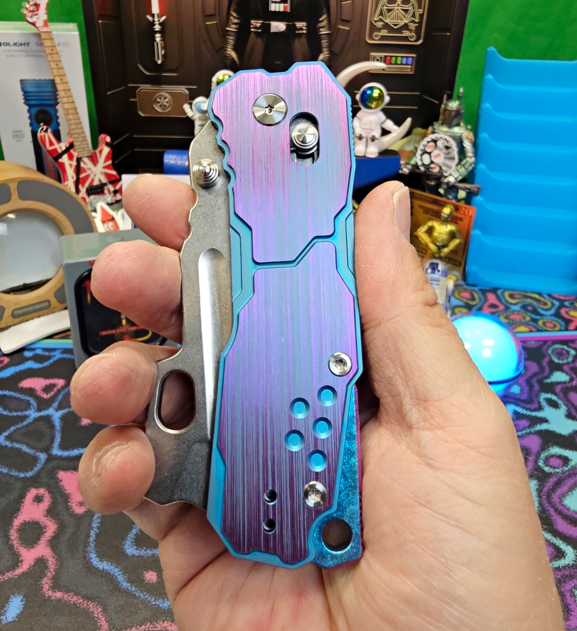 Artisan Butcherling 1881G-GY S35VN Cleaver  Customize By Colin's Crazy Creations
