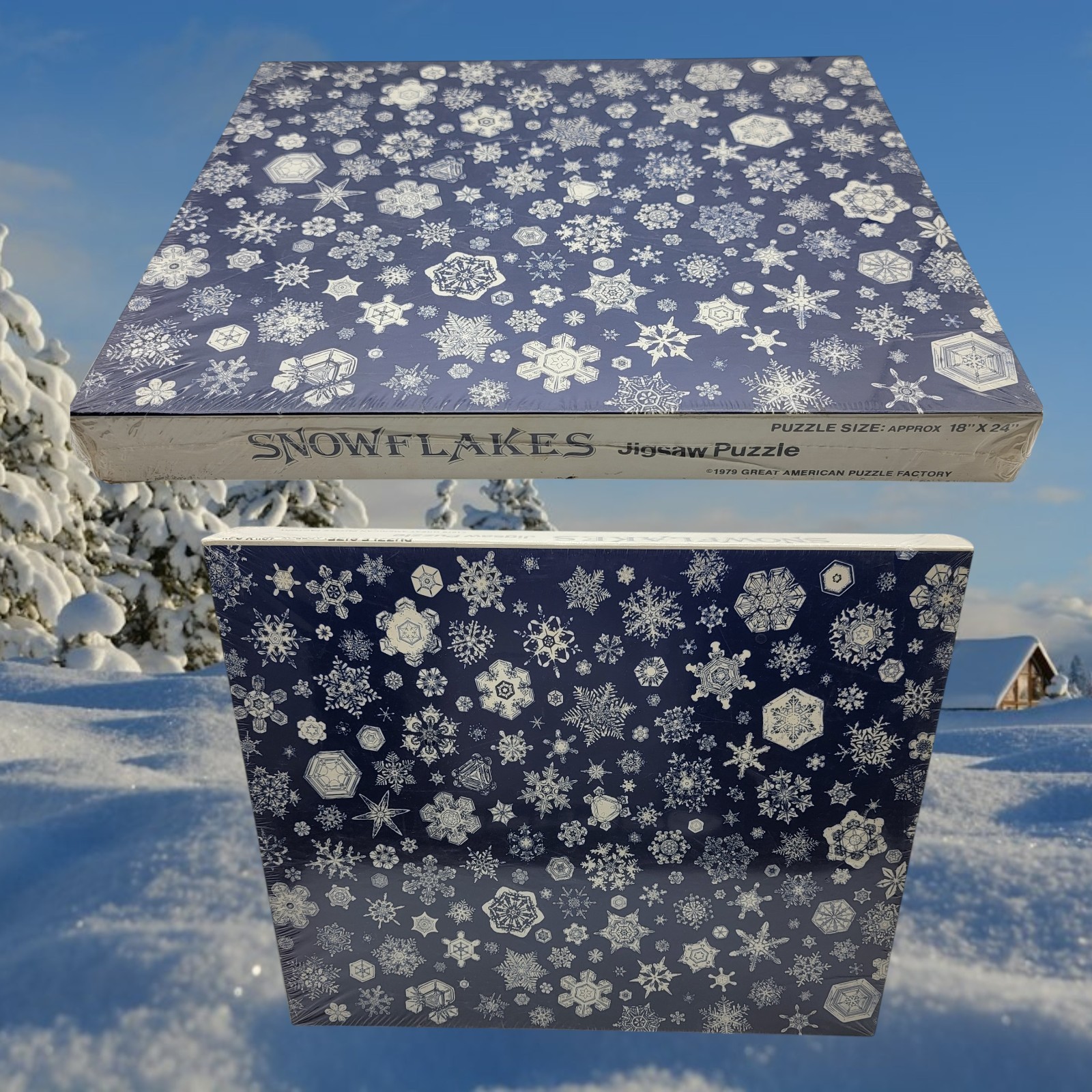 Vintage 1979 Great American Puzzle Factory Snowflakes 550+ Pcs Jigsaw Sealed New Vintage 1979 Great American Puzzle Factory Snowflakes 550+ Pcs Jigsaw Sealed New
