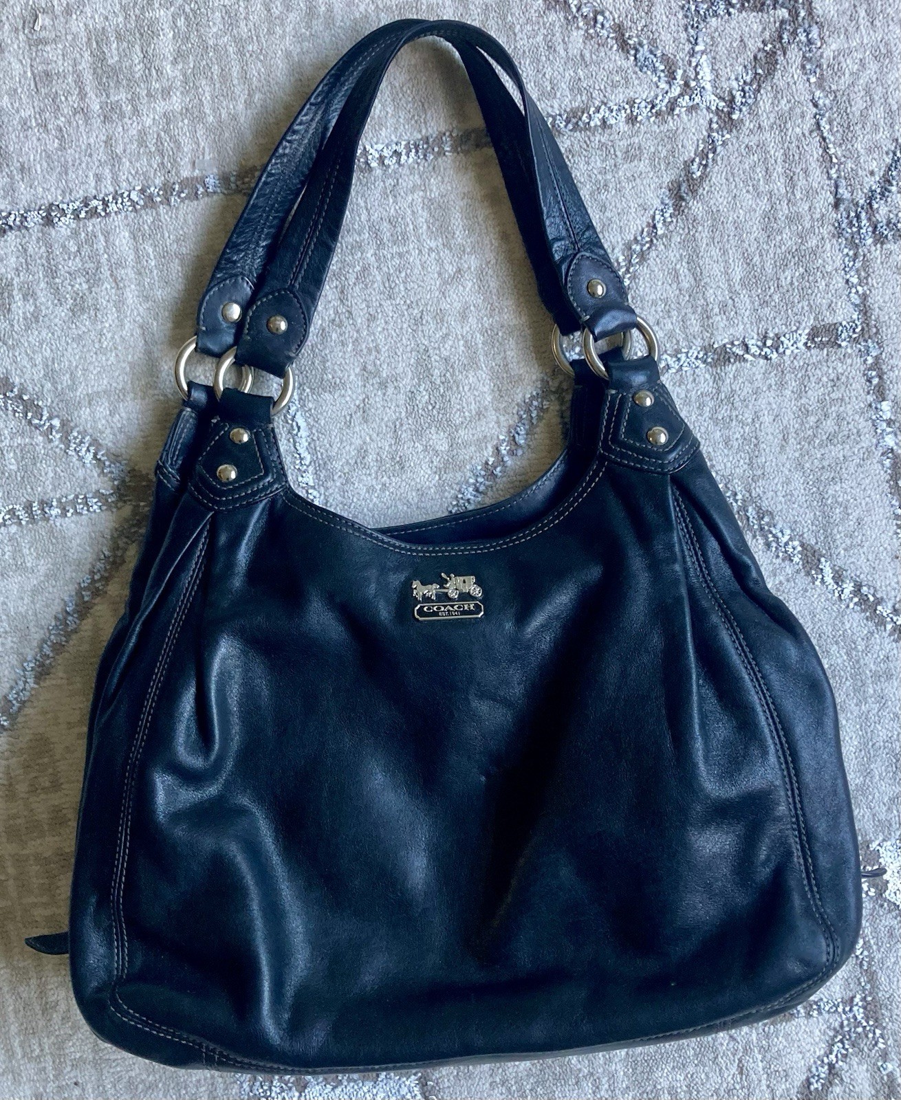 Coach 14336 Madison Maggie Y2K Black Hobo ShoulderBag Purse Leather