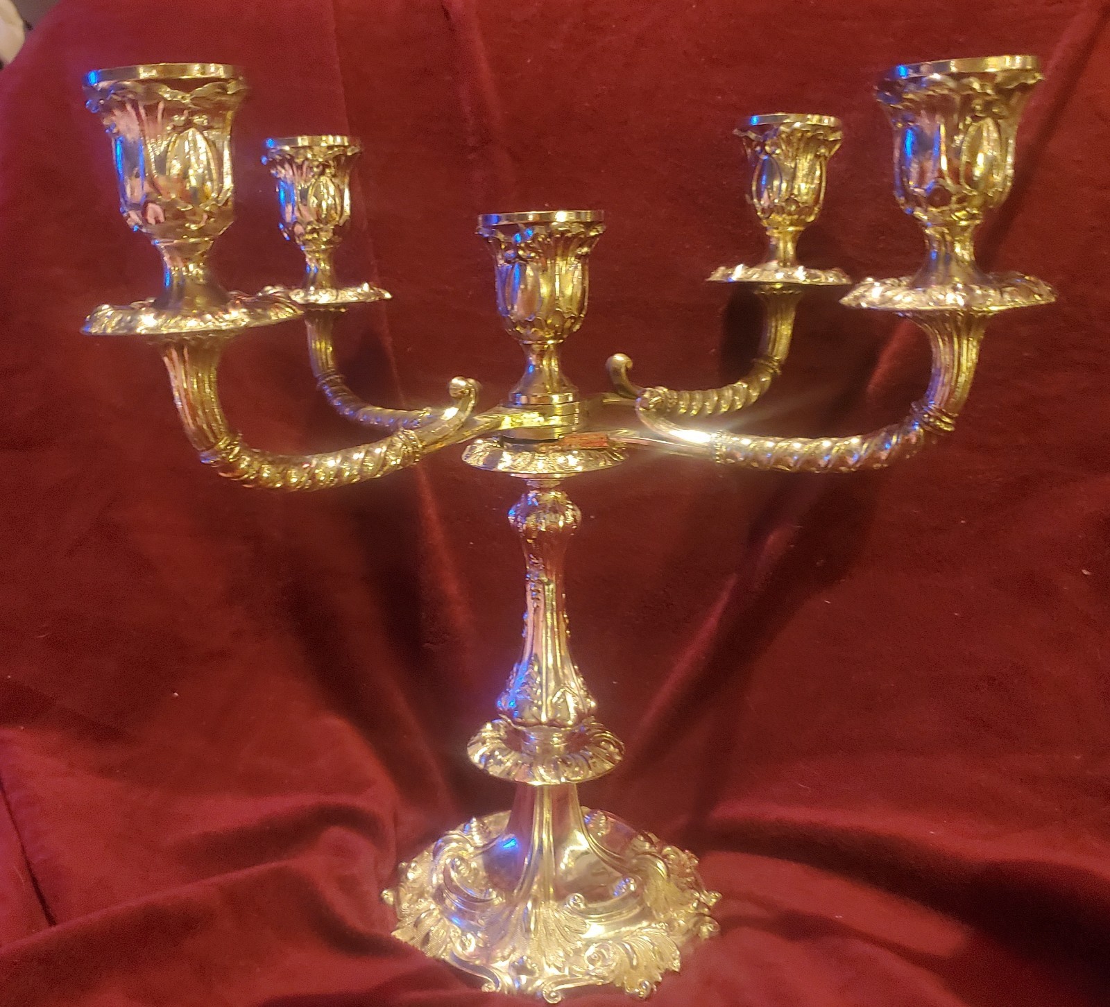 Antique Sheffield Silver Co. Silver Plate 5 Light Candelabra. Stunning.