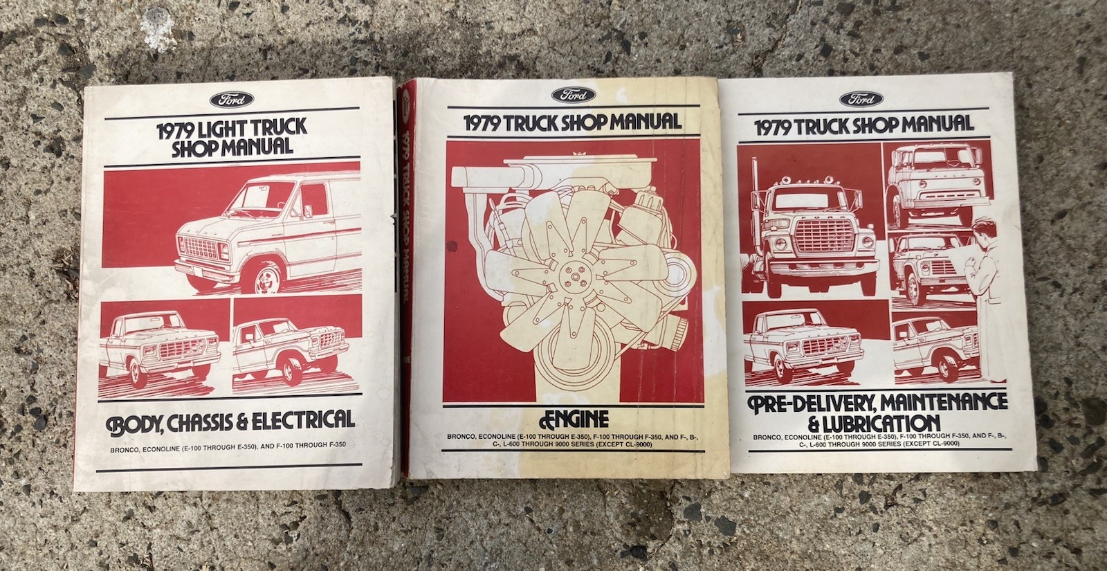 Vintage 1979 Ford Light Truck Shop Manual 3 Vol Set USA Repair F150 Bronco