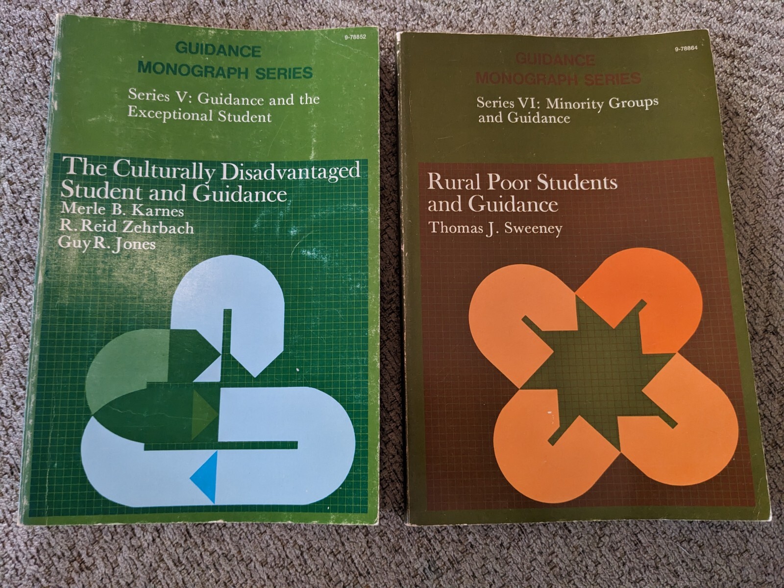 GUIDANCE MONOGRAPH SERIES Lot Of 2 1971 Rural Students Cultural Disadvantaged
