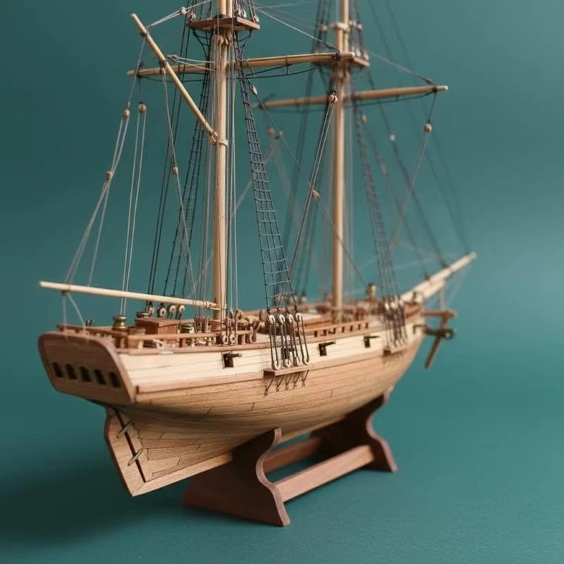 Wooden Ship Model Kit DIY Sailing Boat Assembly 1:100 Halcon1840