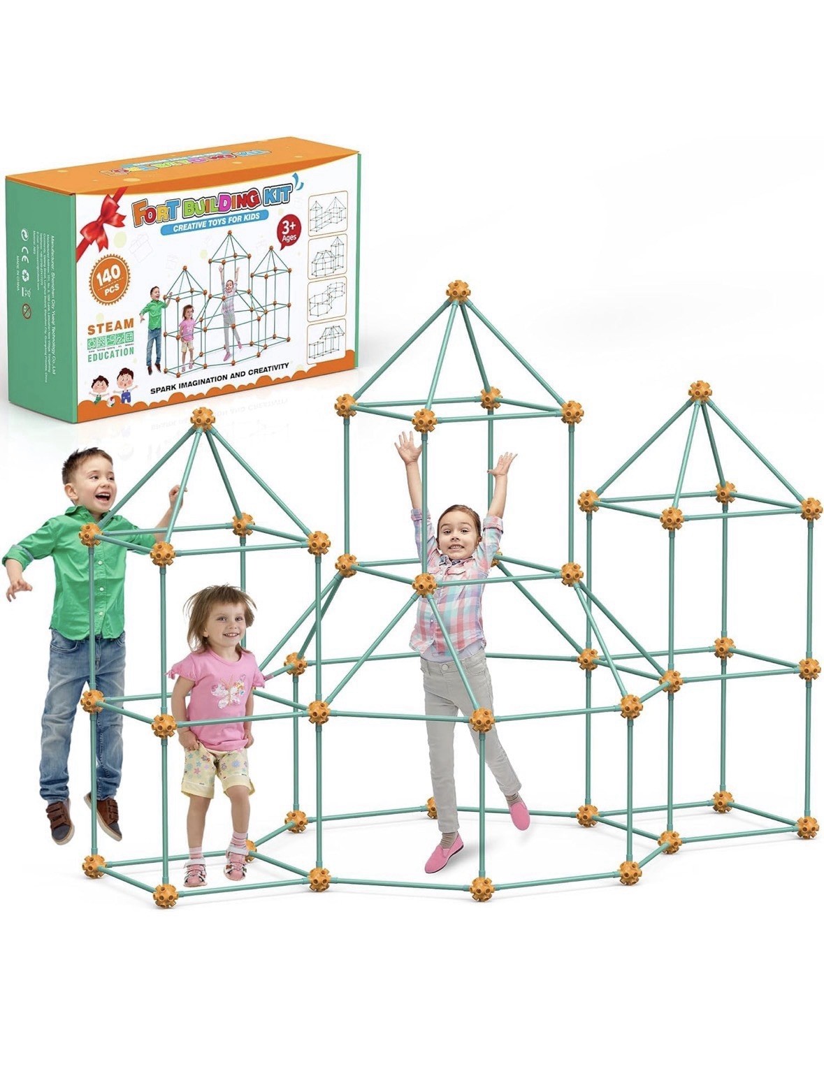 STLOVe Fort Building kit for Kids 140 Pieces