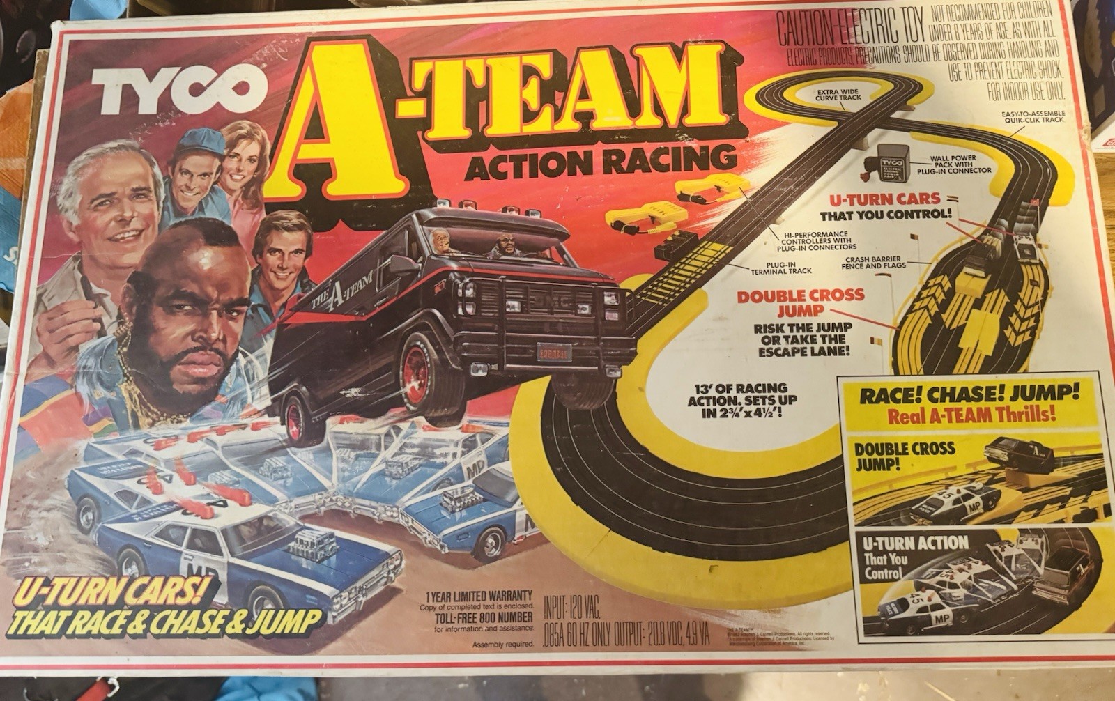 1983 Tyco The A-Team Action Racing  Slot Car SET Tested-Works-2 Cars Both Work
